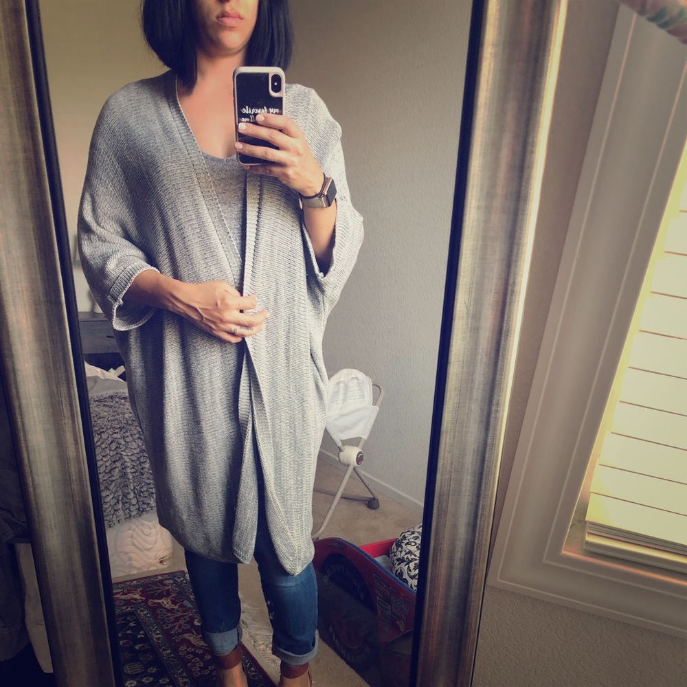 Grey short sleeve cover up
